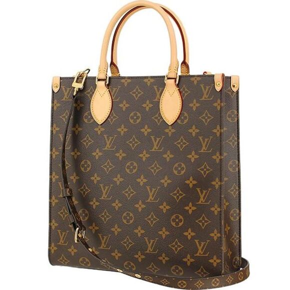 Louis Vuitton Sac Plat PM Tote Shoulder Bag Monogram Leather - Picture 1 of 9